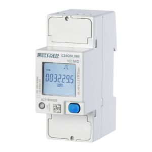 Contador de Energía Digital certf. MID Monofásico Instalación a riel DIN 230V-80A Puerto Óptico